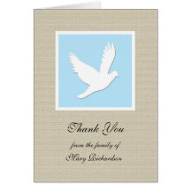 Religious Sympathy Thank You Note Card - Dove