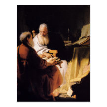 Rembrandt Art Painting Two Old Men Disputing Post Cards