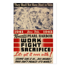 Remember Pearl Harbour Postcards