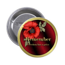 Remember Poppy Pinback Buttons