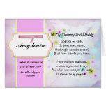 Rememberance card for baby girl or child