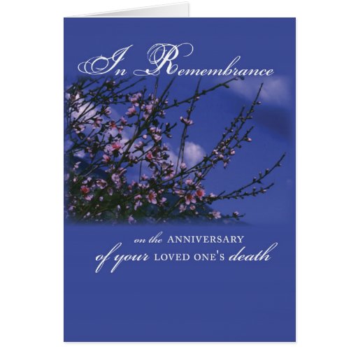 Remembrance on Anniversary of Loved One's Death Greeting Card | Zazzle