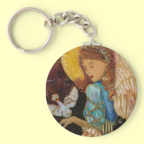Renaissance Angel & Dove Christmas keychains