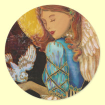 Renaissance Angel & Dove Christmas Sticker tag stickers