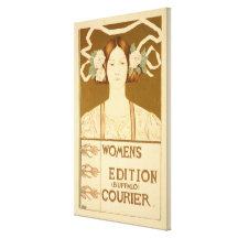 Reproduction of a poster advertising the 'Women's Stretched Canvas Print