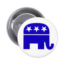 Republican Elephant Button