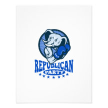 Republican Elephant Mascot Boxer Personalized Invitation