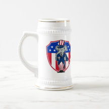 Republican Elephant Mascot Thumbs Up USA Flag Coffee Mug