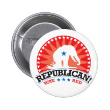 Republican! Vote Red! Pinback Button