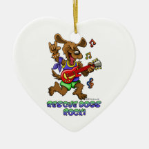 RESCUE DOGS ROCK CHRISTMAS ORNAMENT