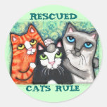 Rescued / Shelter Cat's Round Stickers