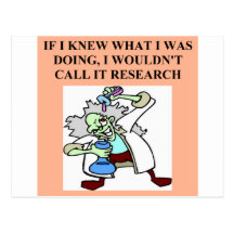 research  joke postcard
