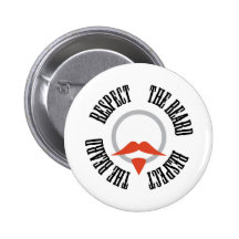 Respect the Beard - Red Goatee Pinback Button