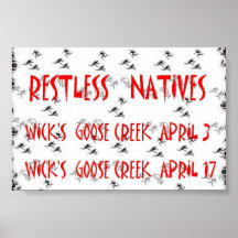 Restless Natives at Wick's Pizza April 2004 Posters