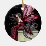 Restless Ruby Fairy and Dragon Ornament