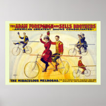 Restored bicyle acrobats Forepaugh Sells Posters