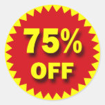 RETAIL SALE BADGE - 75% OFF STICKERS