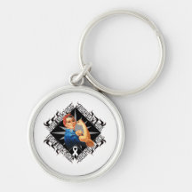 Retinoblastoma Cancer Fight Rosie The Riveter Key Chains