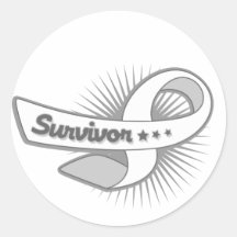 Retinoblastoma Survivor Ribbon Round Sticker