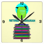 Retired Librarian Book Bird Clock