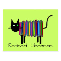 Retired Librarian Book Cat Gifts Postcard