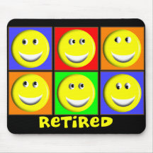 "RETIRED" Multi Smileys Design Mouse Pad