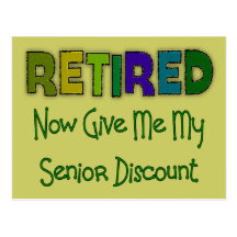 Retired SENIOR DISCOUNT Post Card