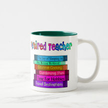 Retired Teacher Gifts Stack of Books Design Mugs