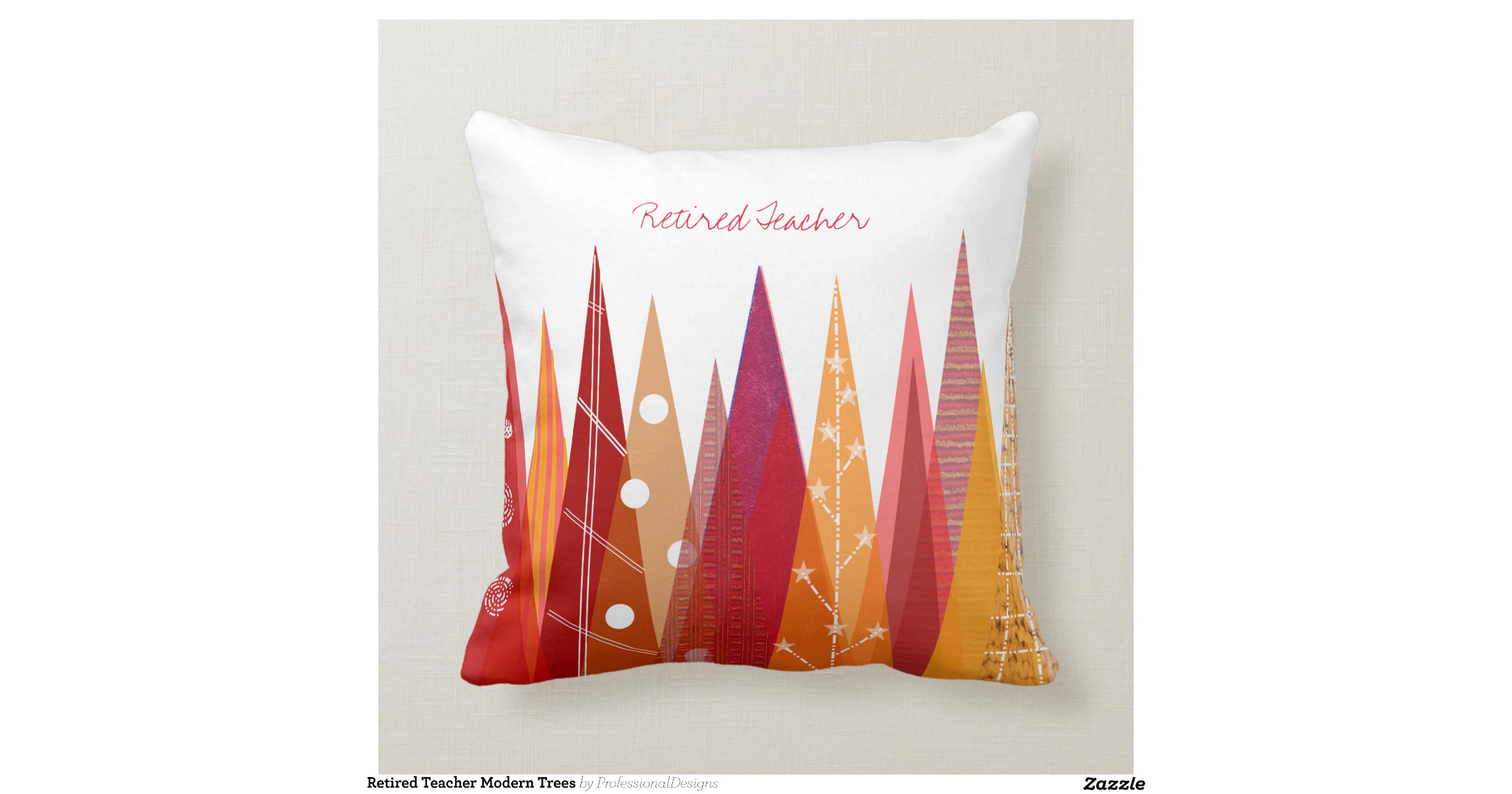 Retired Teacher Modern Art Pillow #28 Throw Cushions Zazzle