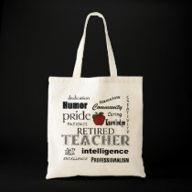 Retired Teacher Pride-Red Apple+Customisable bags
