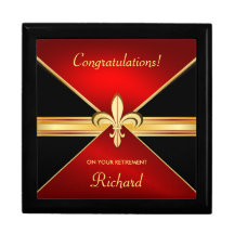 Retirement Fleur-de-Lis Mens Custom Gift Box