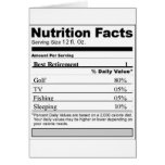 Retirement Funny Nutrition label Greeting Cards