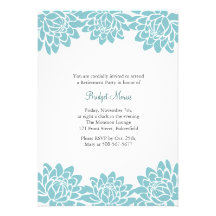 Retirement Party Blue Modern and Floral Invite
