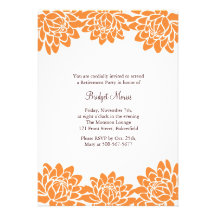 Retirement Party Orange Modern and Floral Invite
