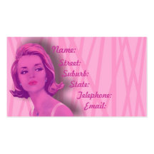 Retro 60s Baby Pink Hairdressers Business Card 2