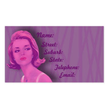 Retro 60s Mauve Hairdressers Business Card