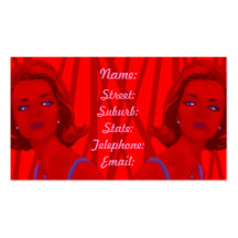 Retro 60s Red Hairdressers Business Card
