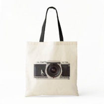 Retro 80s Camera Canvas Grocery Bag