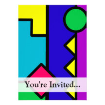 Retro 80s Colour Block Announcement