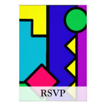 Retro 80s Colour Block Invitation