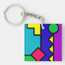 Retro 80s Colour Block Keychains