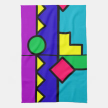 Retro 80s Colour Block Kitchen Towels