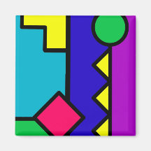 Retro 80s Colour Block Magnets