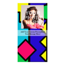 Retro 80s Colour Block Photo Card