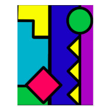 Retro 80s Colour Block Post Card