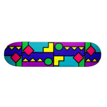 Retro 80s Colour Block Skate Board