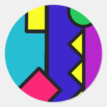 Retro 80s Colour Block Sticker