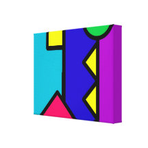 Retro 80s Colour Block Stretched Canvas Prints