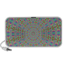 Retro Abstract Kaleidoscope 70s Doodle Travel Speakers