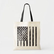 Retro American Flag Tote Bag